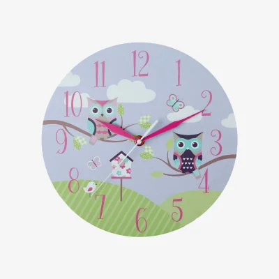 The Range Kids 25cm Dia Owl Wall Clock - Multicolour