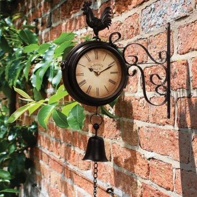The Range Wall Mounted Metal Rooster Clock - Black