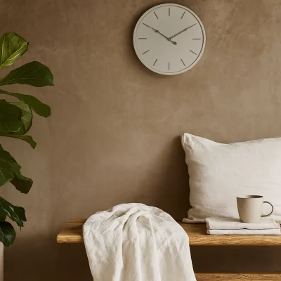 The Range Minimalist Round Wall Clock Metal Frame - White