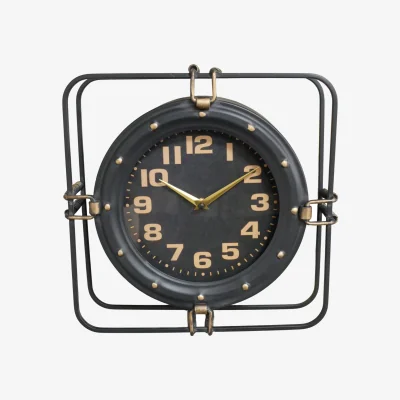 The Range Black Industrial Battery Wall Clock - Black