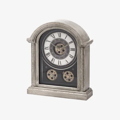 The Range Vintage Timepiece Mechanism Mantle Clock - Silver