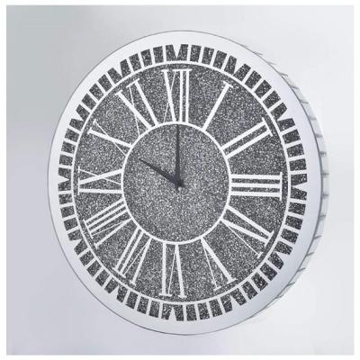 The Range Crushed Crystal Jewel Round Wall Clock  - Silver