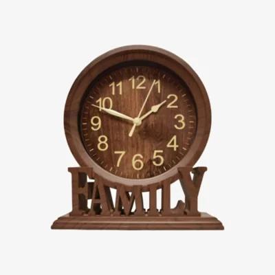 The Range Table Clock Vintage Family Non Ticking Desk Clock Retro Mantel Clocks Dark Brown - Dark Brown