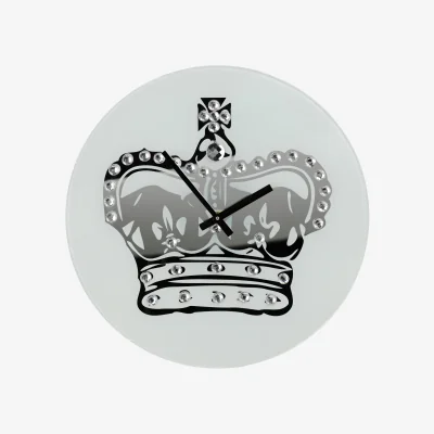The Range Lizzy 35cm Dia Glass Crown With Diamantes Wall Clock - Multicolour