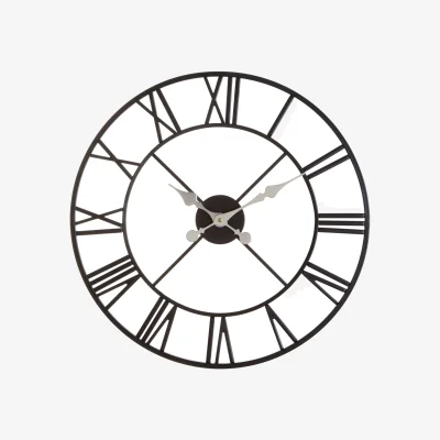The Range Vitus 56cm Dia Black Metal Wall Clock - Black