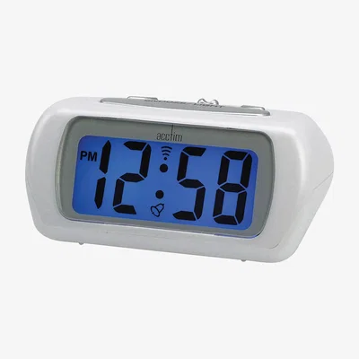 The Range Auric Large LCD Display Alarm Clock White - White