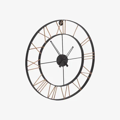 The Range Lincoln Industrial Style Metal Wall Clock  - Black