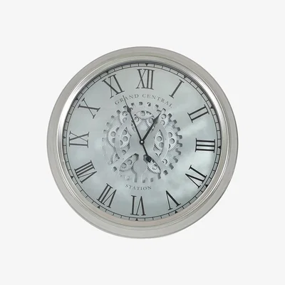 The Range Metal Wall Clock for Bedroom Decor - Shiny Clear