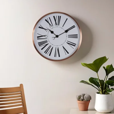 The Range Baillie 50cm Dia Rose Gold Wall Clock - Gold