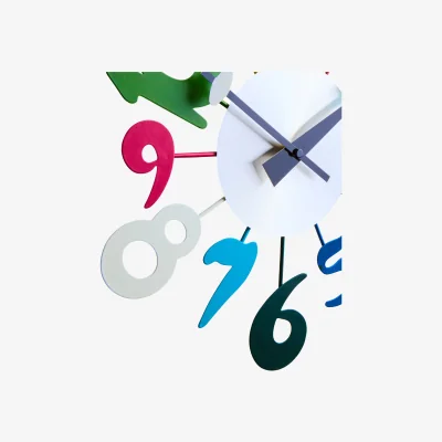 The Range Franci Multi Colour Funky Numbers Wall Clock - Multicolour