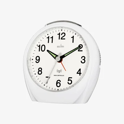 The Range Naples Radio Controlled Alarm Clock White - White