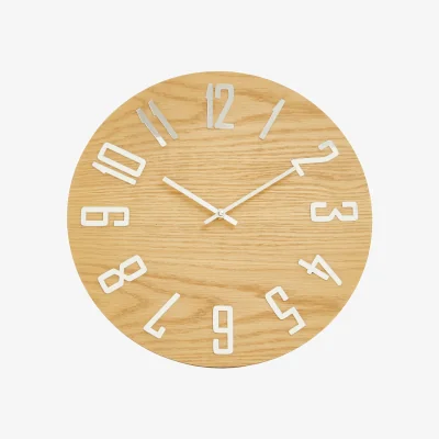 The Range Vitus 40cm Dia Natural Wood Effect Wall Clock - Natural