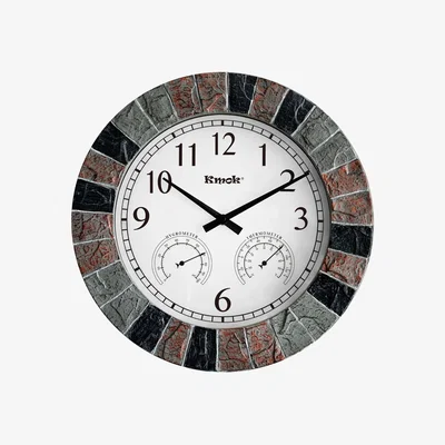 The Range Waterproof Wall Clock - Grey/Red/Black Frame