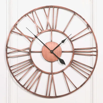 The Range Copper Effect Large Wall Clock - Copper