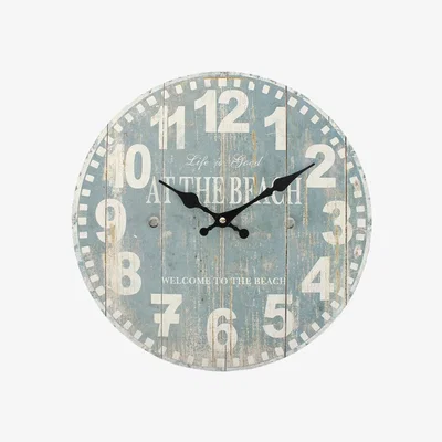 The Range Distressed Look Beach 34cm Wall Clock - Blue