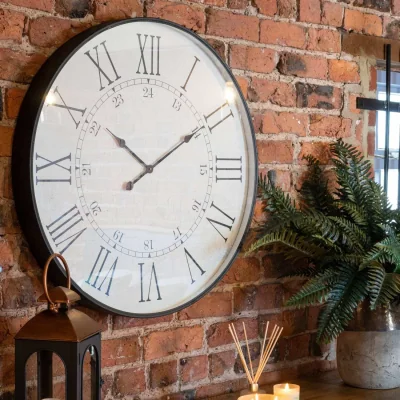 The Range Vintage Inspired Domed Wall Clock Matt - White
