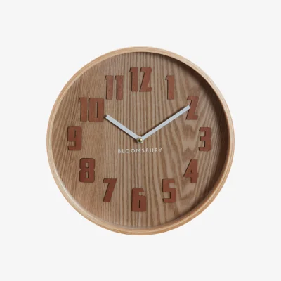 The Range Vitus 30cm Dia Brown Grain Small Wall Clock - Brown