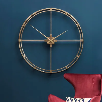 The Range Beauly 110cm Dia Gold Finish Metal Wall Clock - Gold