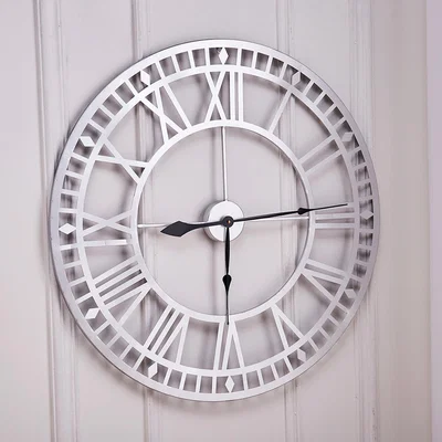 The Range Vintage Style Roman Numerals Hanging Clock - Silvery / 80cm