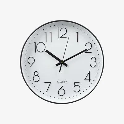The Range 12-Inch Modern Wall Clock with Arabic Numerals - White