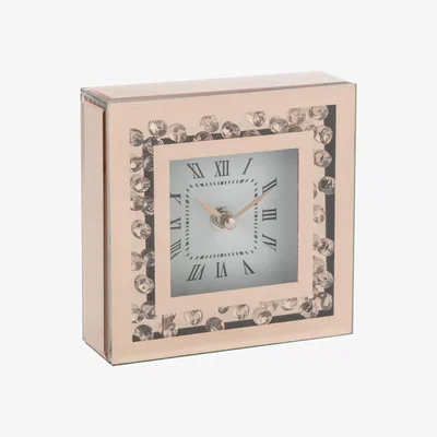 The Range Rose Floating Crystal Clock - Rose Gold