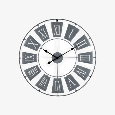 The Range Vitus 70cm Dia Grey Metal Small Wall Clock - Grey