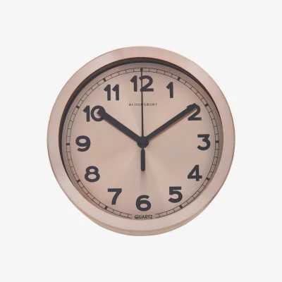The Range Elko 15cm Dia Wall Clock with Copper and Black Finish - Gold