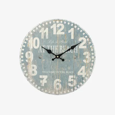 The Range At The Beach Wall Clock - Blue
