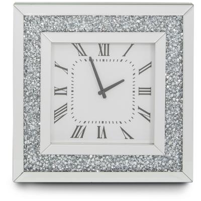 The Range Crushed Diamond Wall Clock - Silver