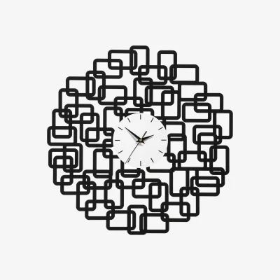 The Range Futura Black Abstract Geometric Design Wall Clock - Black
