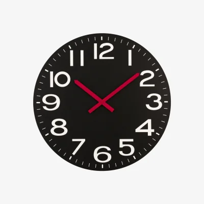 The Range Rosston 58cm Dia Black Wall Clock - Black
