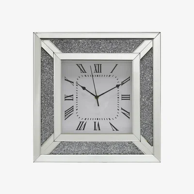 Teddy Beau Deco Home Felix 40cm Mirror Gunmetal Sparkle Wall Clock