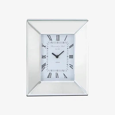 Teddy Beau Deco Home Mirrored Box Table Mantle Clock With A Cube Design