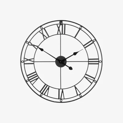 Teddy Beau Teddy's Collection Matte Black Skeleton Wall Clock