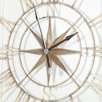 Teddy Beau Maison Reproductions Compass Metal Wall Clock