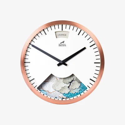 Wolf & Badger Rose Gold Weather Art Clock - Copper Plated | One Size | Bramwell Brown Clocks