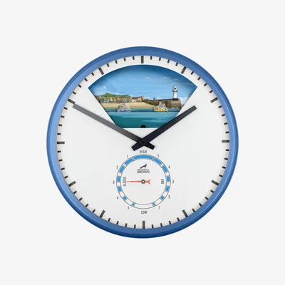 Wolf & Badger St Ives, Cornwall - Limited Edition Tide Clock - Summer Blue | One Size | Bramwell Brown Clocks