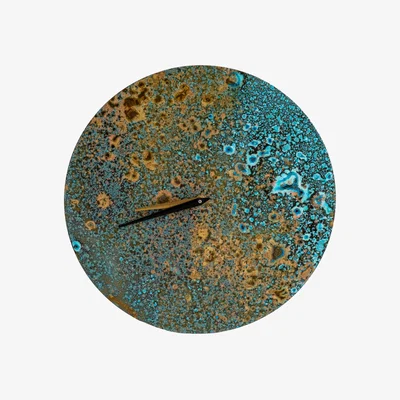 Wolf & Badger Green / Brown Handmade Solid Copper Wall Clock With Verdigris Green Patina – Artistic Home Décor | Anatoliacraft