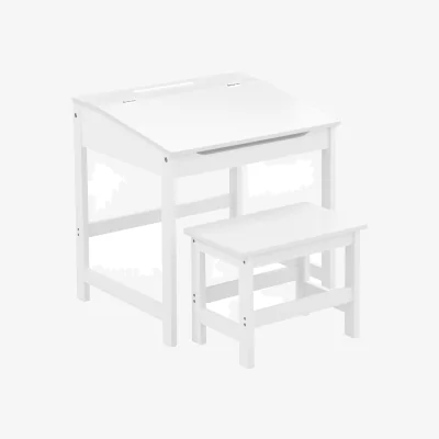 The Range Jordan Childrens White Desk And Stool - White