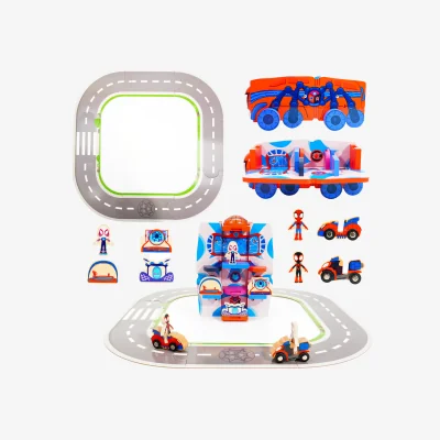The Range Marvel Spidey Transforming Vehicle Playset - 17-Piece 2-in-1 Spidey Truck - Transforming Vehicle