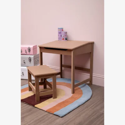 The Range Jordan Childrens Natural Desk And Stool - Natural