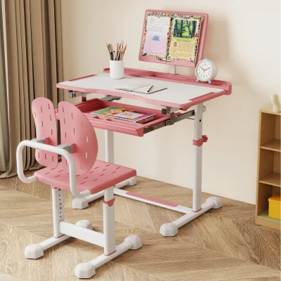 The Range Children Study Desk and Chair - Pink