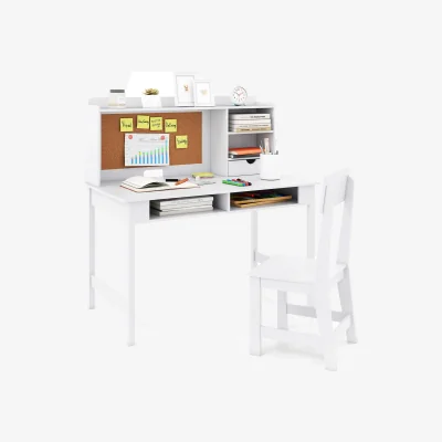 The Range Kids Study Desk and Chair Set - White