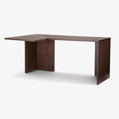 La Redoute Working Walnut-Veneered Corner Desk Top, L165cm