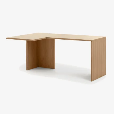 La Redoute Working 165cm Oak Veneer Corner Desk