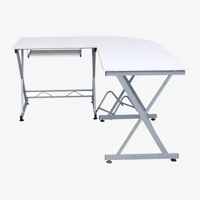 The Range Corner Desk, L-Shaped Computer Desk, for Study and Games, Space Saving - White