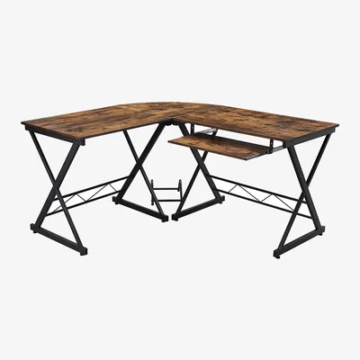 The Range Corner Desk, L-Shaped Computer Desk, for Study and Games, Space Saving - Black