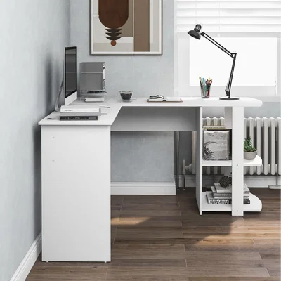 The Range L-Shaped Corner Office Desk - White