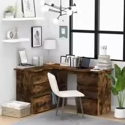 The Range Stylish CornerWooden Desk  for Home Office - Brown