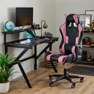 Dunelm Hades Gaming Chair Pink
